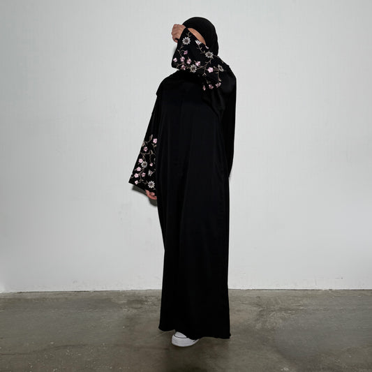 Black Blossom Abaya